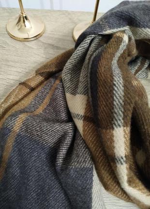 Теплий шарф в літинку шарфик картатий палантин широкий довгий об'ємний8 фото