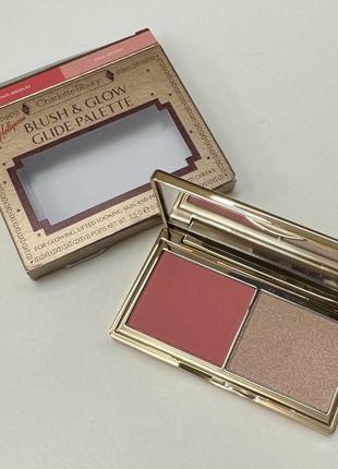 Палетка румʼяна хайлайтер charlotte tilbury hollywood blush&amp;glow glide palette