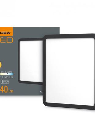 Світлодіодний накладний квадратний світильник videx 18 w 5000 k чорний