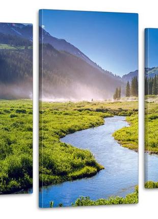 Модульная картина в гостиную / спальню гори  art-669_3 с лаковым покрытием