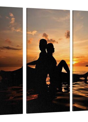 Модульная картина влюбленная пара на берегу моря art-97_xxl с лаковым покрытием
