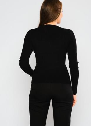 Джемпер в рубчик пуловер светр, кофта трикотажна лонгслив чорний трикотаж2 фото