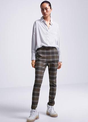 Клетчатые штаны zara plaid pants - xs-s