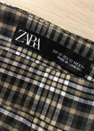 Клетчатые штаны zara plaid pants - xs-s7 фото