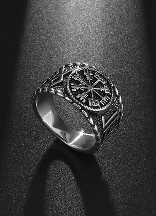 Каблучка чоловіча слов'янський перстень чоловічий під срібло з рунами та оберегом розмір 206 фото