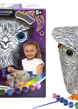 Набір для творчості рюкзак — розмальовка my color owl-bag danko toys cbp-01-01 дитячий блискітки фарби пензлик2 фото