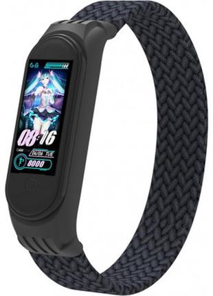 Ремешок для фитнес браслета armorstandart braided solo loop для xiaomi mi band 4/5/6 charcoal size m