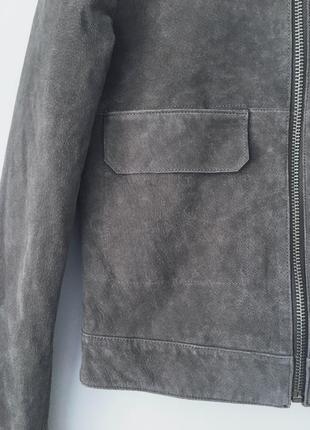 Кожаная куртка mango 💔 светло-серая куртка из натуральной кожи сіра шкіряна куртка6 фото