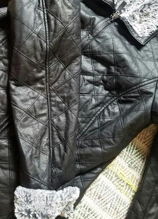 Женская кожаная куртка с мехом р.404 фото