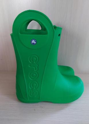 Резиновые сапоги crocsTM kids’ handle it rain boot grass green1 фото