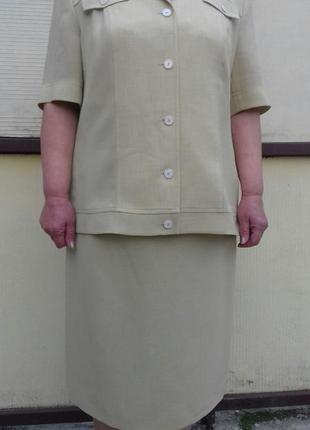 Классический летний костюм ara, нежного песочного цвета 52р.3 фото