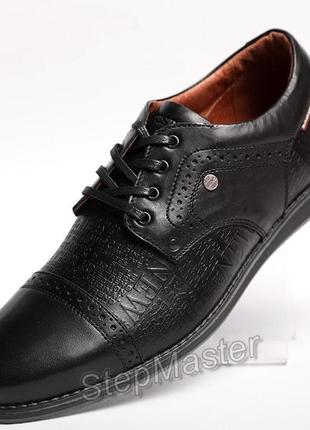 Кожаные туфли броги kristan impression black7 фото