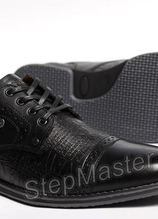 Кожаные туфли броги kristan impression black9 фото