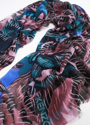 Шерстяний шарф kenzo із шовком2 фото