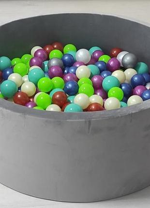 Сухий басейн для дітей з кольоровими кульками в комплекті 192 кульки,басейн манеж, дитячий сухий басейн, сухі басейни з кульками