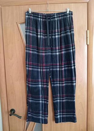 Велюровые домашние пижамные брюки warmth x-l синие