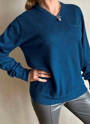 Пуловер rohan/англия, шерсть, синий, 48-54 , новый