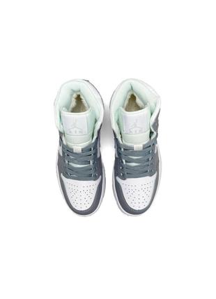 Высокие зимние женские кожаные кроссовки с мехом в стиле nike air jordan 🆕 зимние джордан8 фото