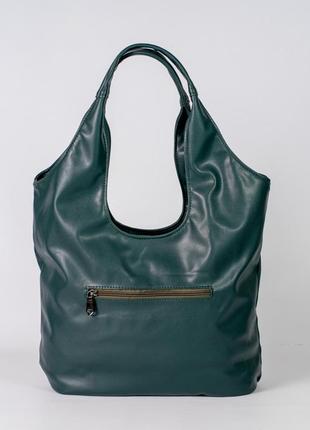 Жіноча сумка зелена сумка зелений шопер зелений шоппер сумка хобо сумка мішок3 фото