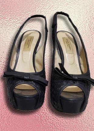 Ультрамодные открытые черные туфли. gianni marra. размер 39.3 фото