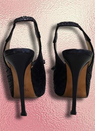 Ультрамодные открытые черные туфли. gianni marra. размер 39.4 фото