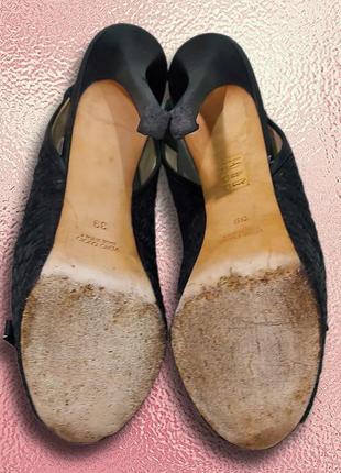 Ультрамодные открытые черные туфли. gianni marra. размер 39.6 фото