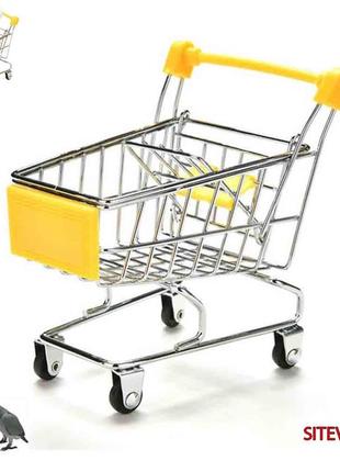 Декоративна підставка міні візок із супермаркету корзина тележка кошик