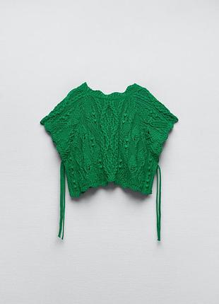 Zara вязаный жилет с завязками