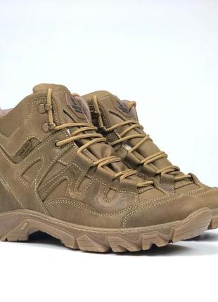 Берци ukr-tec чоловічі коричневі високі шкіряні зимові з хутром відмінна якість ботінки сапоги високі теплі натуральна шкіра