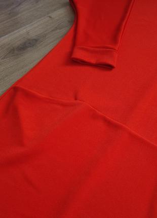 Платье классическое с карманами красное до колена свободное5 фото