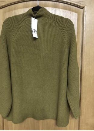 Новый стильный удлинённый свитер с горлом бадлон 52-54 р zara10 фото