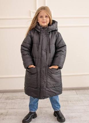 Дитяче пальто для дівчинки (чорне)