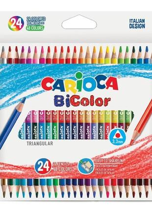 Набор цветных карандашей carioca bi-color 43031 24 цвета