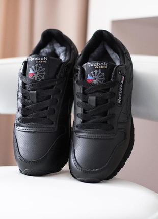 Reebok classic кроссовки мужские кожаные отличное качество зимние с мехом ботинки сапоги низкие теплые мешек классик9 фото