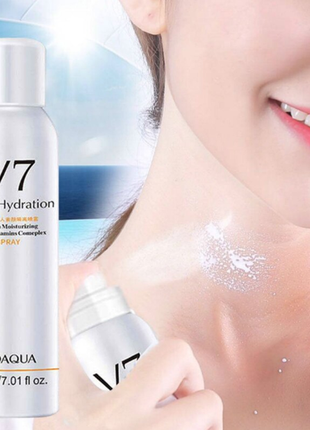 Сонцезахисний спрей для обличчя з тонуючим ефектом bioaqua v7 deep hydration spray, 250мл3 фото