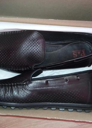 Мужскые мокасины с перфорацией prime shoes 44 (29 см) черные5 фото