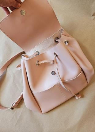 Рюкзак з "всі свої" бренд anna sun пудрового кольору8 фото