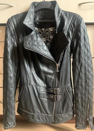 Идеальная косуха philipp plein трансформер куртка кожаная трансформер
