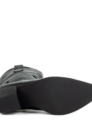 Ботинки женские черные на толстом каблуке, ковбойские 1741б7 фото