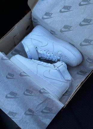 Зимние женские кроссовки nike air force 1 high white fur(мех) 36-37-38-39-40-411 фото