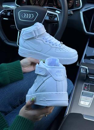 Зимние женские кроссовки nike air force 1 high white fur(мех) 36-37-38-39-40-415 фото