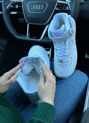 Зимние женские кроссовки nike air force 1 high white fur(мех) 36-37-38-39-40-418 фото