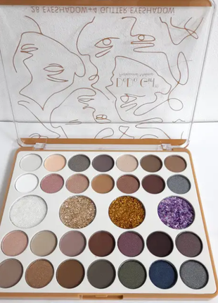 Палетка теней для век глиттерные перламутровые и матовые 32 цвета dodo girl eyeshadow palette d3215