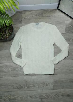 Білий джемпер в'язаний теплий світер жіночий пуловер