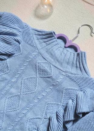 Трендовый свитер с рюшами и клешными рукавами, размер s/м4 фото