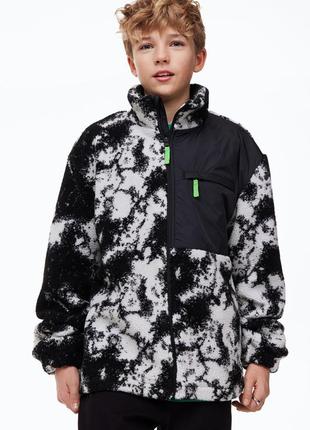 H&m тепла хутряна демі куртка шерпа, меховушка, тедди 134/140 ,