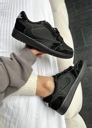 Кросівки Air jordan 1 high og bordeaux gs low og x travis scott blаck