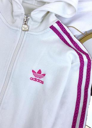 Біла олімпійка adidas з капюшоном5 фото