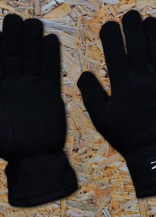 Зимние флисовые перчатки stussy / стусси черные1 фото