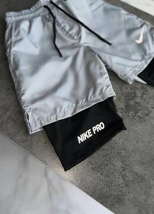 Топові спортивні шорти в стилі найк nike pro чоловічі якісні унікальні преміум4 фото